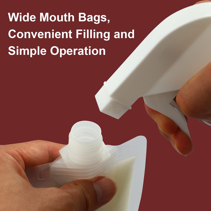 YASUOA 12 Pieces 100ml Leakproof Travel Pouches for toiletries Bulk Travel Size Refillable Squeeze Pouches Containers TSA Approved Empty Stand Up Pouch for Lotion Shampoo Liquids 3.4oz - Image 4