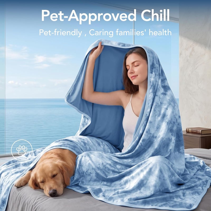 Topcee Cooling Blanket (90"x90"Queen Size) for Hot Sleepers and Night Sweats,100% Oeko-Tex Certified,Arc-Chill Q-Max >0.5 Cool Fiber,Ultra Cold Breathable,Comfortable, Hypo-Allergenic, All-Season. - Image 3