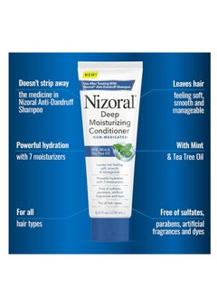 Nizoral Nizoral Deep Moisturizing Conditioner with Mint & Tea Tree Oil for All Hair Types - Free of Sulfates, Parabens, Artificial Fragrances and Dyes, 9.4 oz  - Image 2