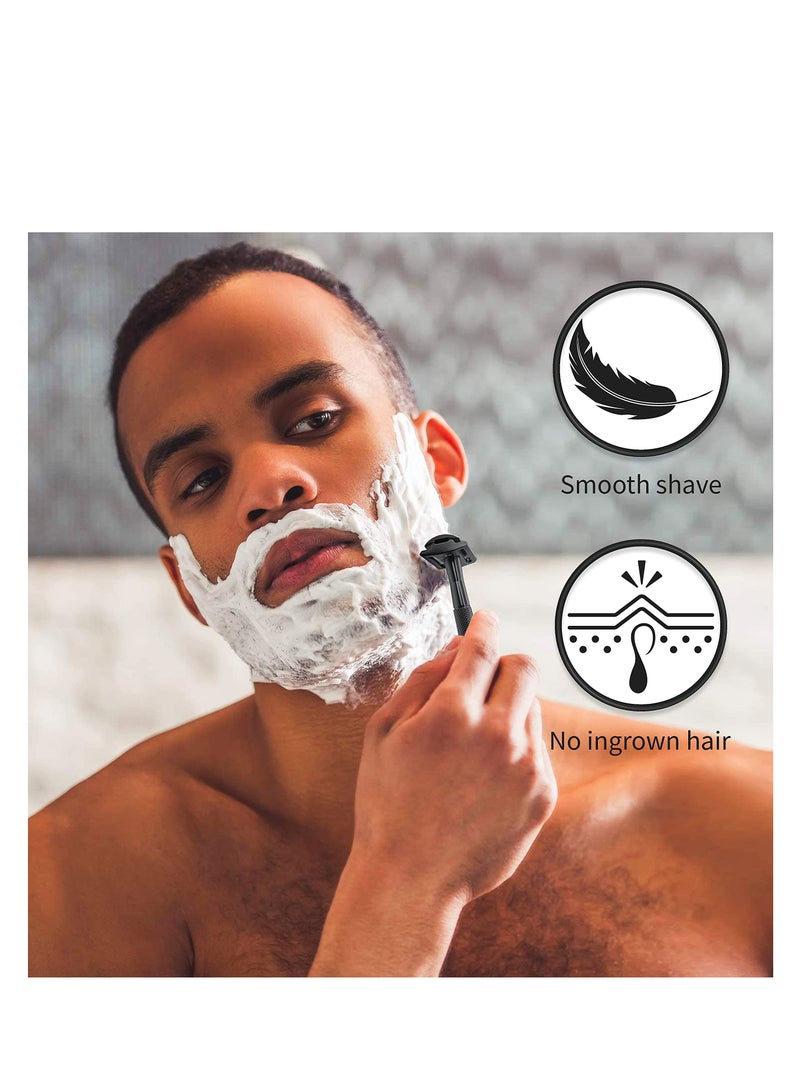 Double Edge Safety Razor, Single Blade Razor for Men with Razor Stand, Eco-Friendly Men's Safety Shaving Razors, made from Durable Materials, Ideal Eco Friendly Gifts for Men (Black) - Image 3