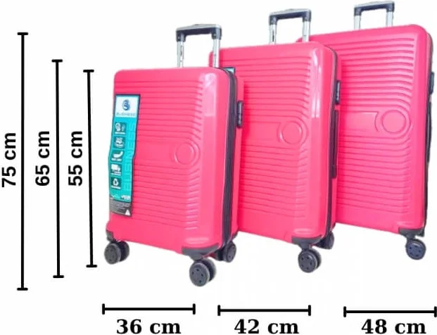 Piev Bussiens 3 Size Encrypted Pp Shockproof Unbreakable 4 Wheel Bag Suitcase Set Dried Rose