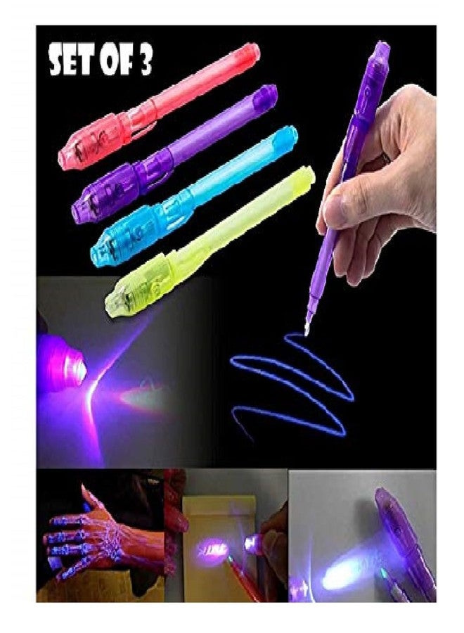 APCATIO Crafts Portable Invisible Magic Pen with UV-Light (Random Color) - Set of 3 - Image 2