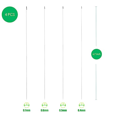 Xmada 4 PCS Beading Needles - 6.7 inches Clip-Style Beading Needles for Bead Spinner, 0.7mm Diameter, EfficientSturdy Beading Needles for Jewelry Making (4-Straight/0.40.50.60.7mm), Silver - Image 2