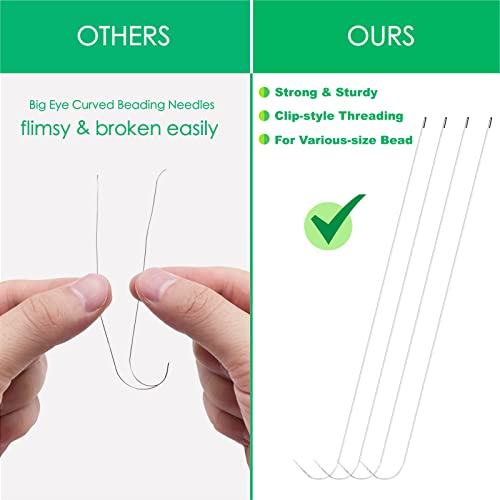 Xmada 4 PCS Beading Needles - 6.7 inches Clip-Style Beading Needles for Bead Spinner, 0.7mm Diameter, EfficientSturdy Beading Needles for Jewelry Making (4-Straight/0.40.50.60.7mm), Silver - Image 4