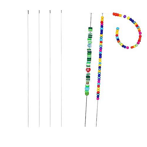 Xmada 4 PCS Beading Needles - 6.7 inches Clip-Style Beading Needles for Bead Spinner, 0.7mm Diameter, EfficientSturdy Beading Needles for Jewelry Making (4-Straight/0.40.50.60.7mm), Silver - Image 1
