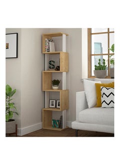 Mourah Home Mourah Piri Corner Bookcase - Oak/White - 2 Years Warranty  - Image 1