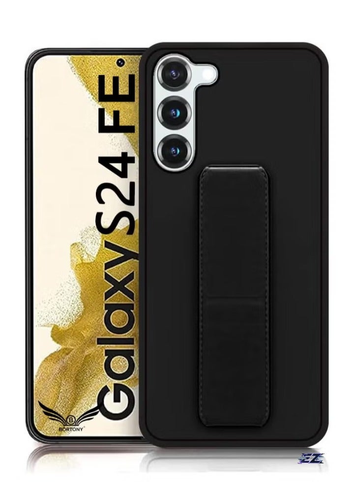 ELTRAZONE Samsung Galaxy S24 FE Case Cover – Magnetic Car Holder Silicone Grip Case with Wrist Strap – Full Protection for Galaxy S24 FE – Horizontal & Vertical Stand, Shockproof Silicone Grip - Image 1