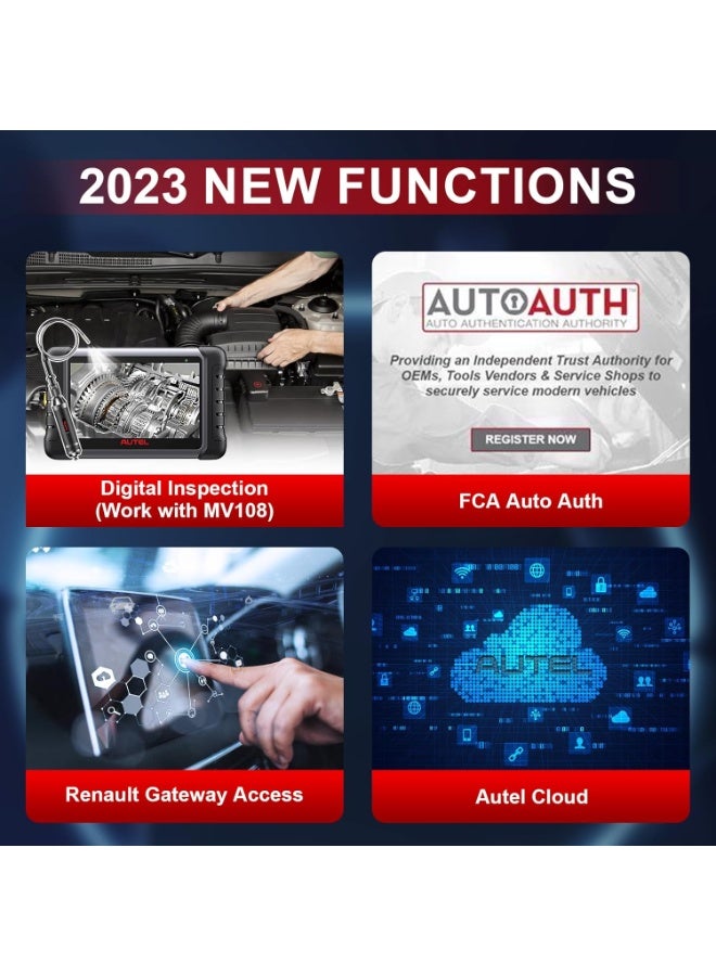 أوتل جهاز فحص Autel MaxiDAS DS808S، يعمل بنظام أندرويد 11، أداة برمجة ECU، ترقية للأجهزة MK808S وMP808 وDS808، أداة تشخيص ثنائية الاتجاه مع 32 وظيفة خدمة، وماسح OBD2 شامل لجميع الأنظمة - Image 3
