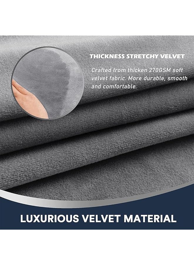 erorex Sofa Armrest Covers Stretch Silver Fox 2 Pcs Velvet Plush Arm Covers For Chairs And Sofas Anti Slip Couch Armrest Covers With Sticker Furniture Armrest Protector Grey  - Image 4