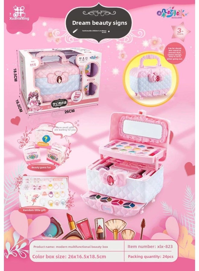 Xuelexing Sweetheart Cake Beauty Box رايس الحبوب gy Pony Four Seasons Story Jewelry كوب الشاي بالحليب صندوق التجميل الحديث - المواصفات: 822 صندوق تجميل الكيك (طبقتان) - Image 5