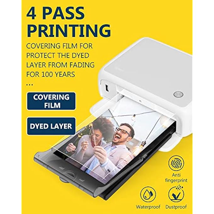 AR PHOTO PRINTER PORTABLE INSTANT PHOTO PRINTER 4X6 BY THERMAL SUBLIMATION 4 PASS 300 DPI PREMIUM QUALITY PHOTO (WHITE) - Image 3