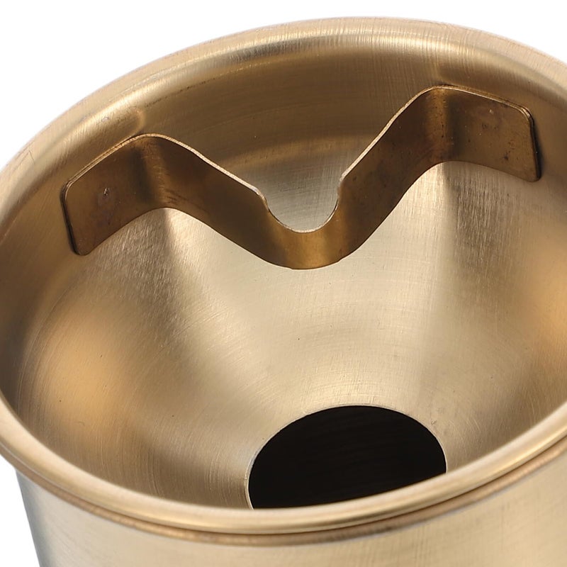 Stainless Steel Windproof Ashtray With Lid Gold Outdoor Indoor Use Metal Tray - Image 4