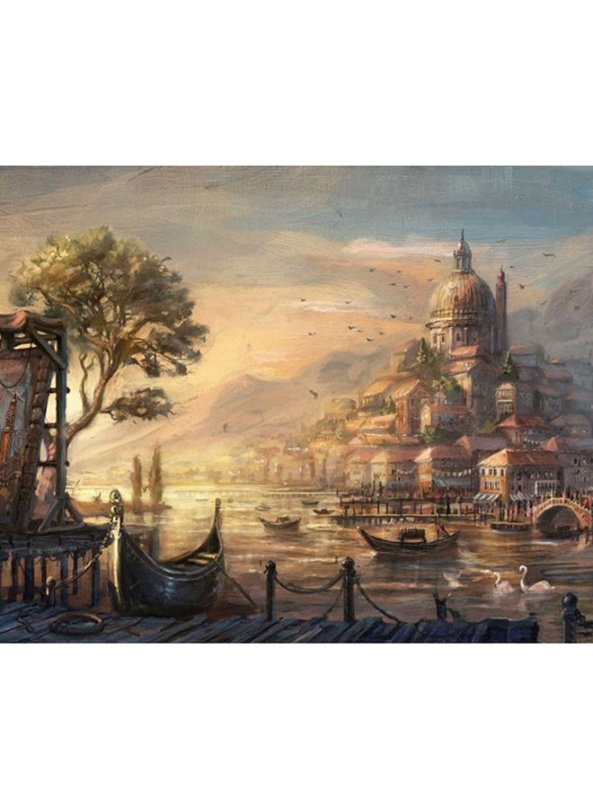 NIBEMINENT Grey Pier Canvas Oil Painting With DIY Kit Multicolour 40x50cm - Image 1