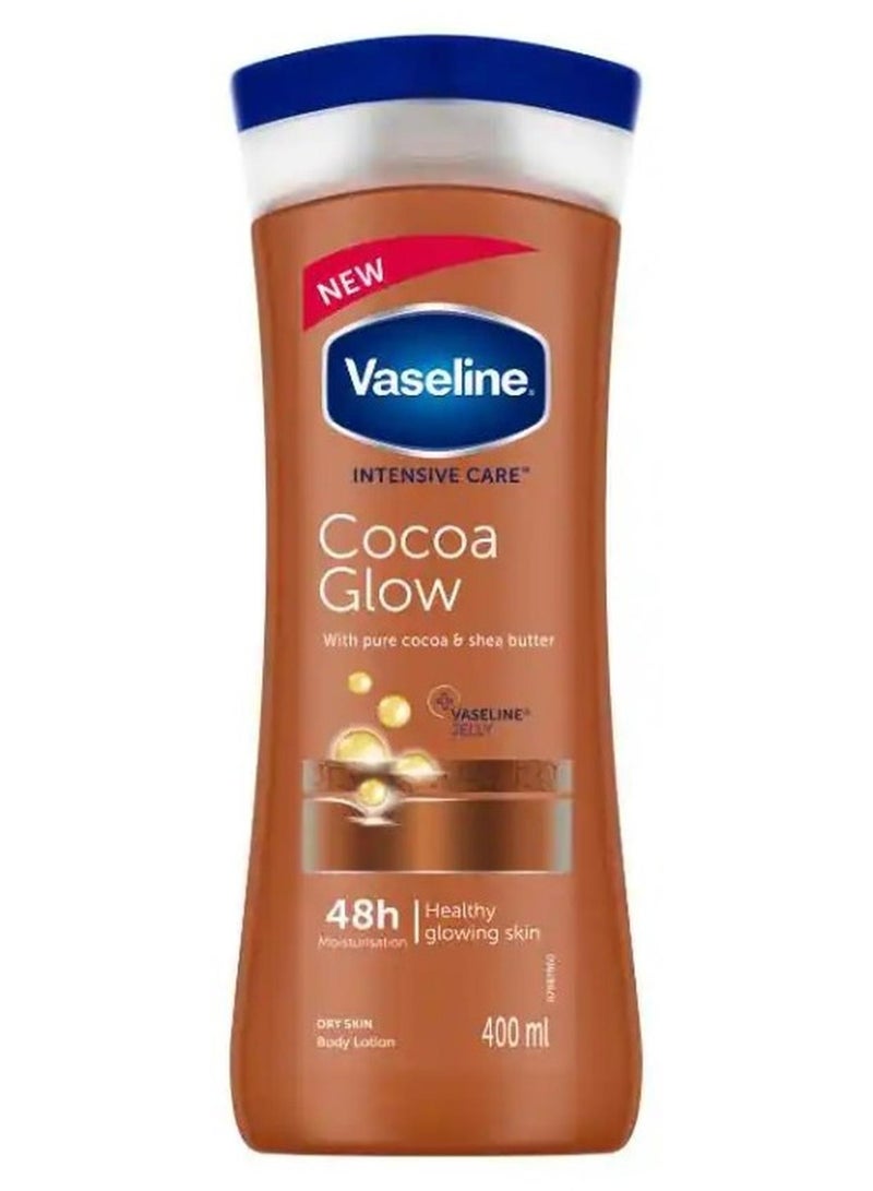 فازلين لوشن العناية المركزة بالكاكاو المتوهج للجسم مع زبدة الشيا والكاكاو النقي 400 مل - Image 1