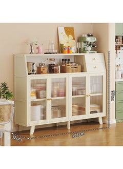 keke Modern Wooden Storage Kitchen Cabinet with Shelves for Living Room & Kitchen  - Image 4