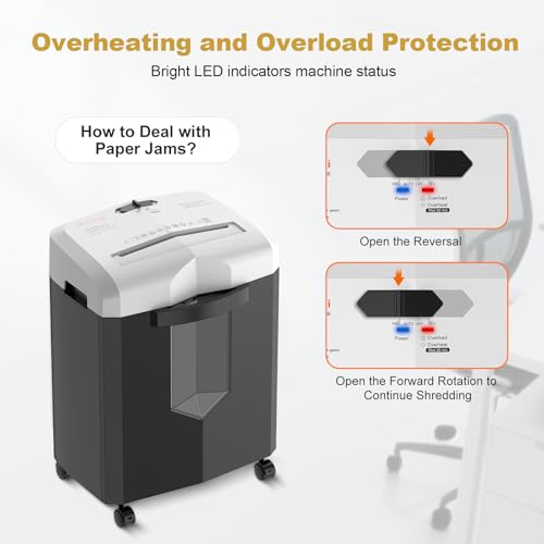 Bonsaii 12-Sheet Micro Cut Paper Shredder, 60-Minute P-4 High Security Shredders for Home Office, Shreds CD/Credit Card/Mail/Staple/Clip, Jam-Proof System with 4.2 Gal Pullout Bin (C266-BW) - Image 3