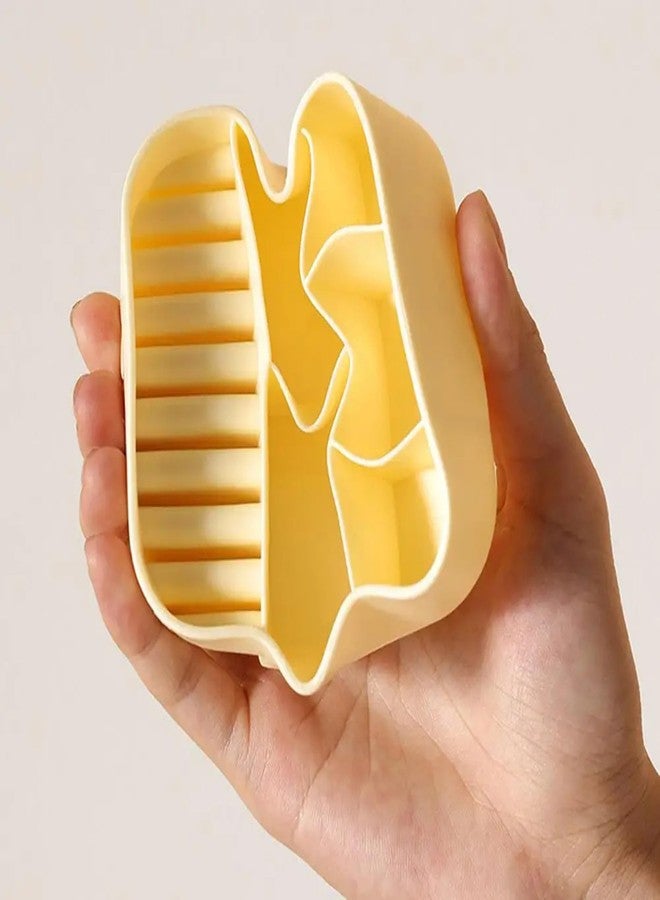 MEZON صندوق تخزين بلاستيكي محمول من ميزون، منظم مجوهرات مع فواصل، صندوق صغير لتنظيم المجوهرات للخواتم والقلائد والأقراط، حقيبة تخزين للسفر للسيدات (وردي) - Image 5