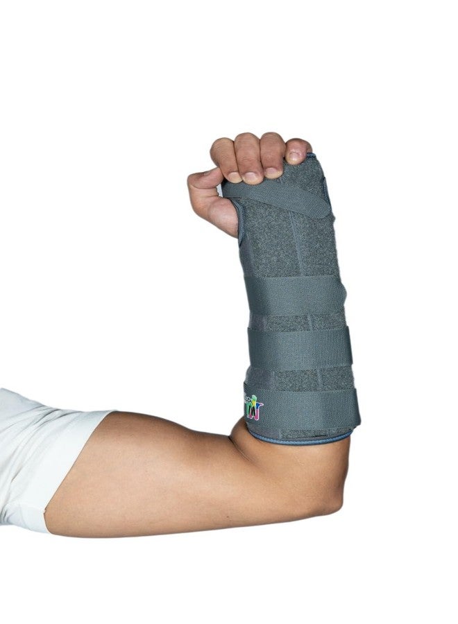 METRO Orthotics Adjustable Wrist & Forearm Splint for pain relief carpal tunnel wrist splint support brace for right & left hand for men and women wrist brace protector and fracture- Grey - Image 1