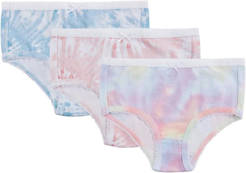 MeMoi Girl’s Printed Cotton Briefs 3 Pack 12 / Stripe-Polka Dot- Heart - Image 2