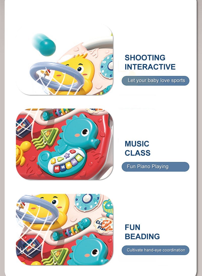 ما بيبي 2 في 1 مشاية طفل ، مشاية دفع مضادة للانقلاب ، مشاية تعلم الجلوس إلى الوقوف مع طاولة التعلم والموسيقى - Image 4