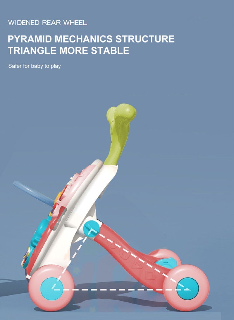 ما بيبي 2 في 1 مشاية طفل ، مشاية دفع مضادة للانقلاب ، مشاية تعلم الجلوس إلى الوقوف مع طاولة التعلم والموسيقى - Image 2