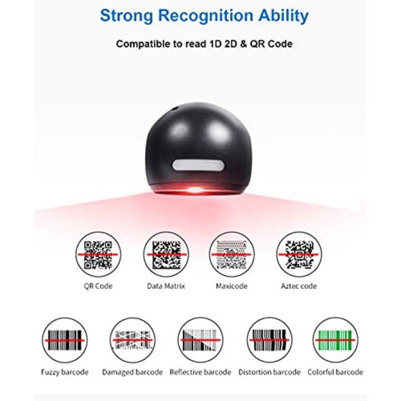 D7800 Desktop 2D Barcode Scanner 1 unit for retail checkout counters, durable plastic housing, fast omnidirectional scanning of QR and barcodes including mobile screens, black, plug-and-play USB with auto-sensing - Image 2