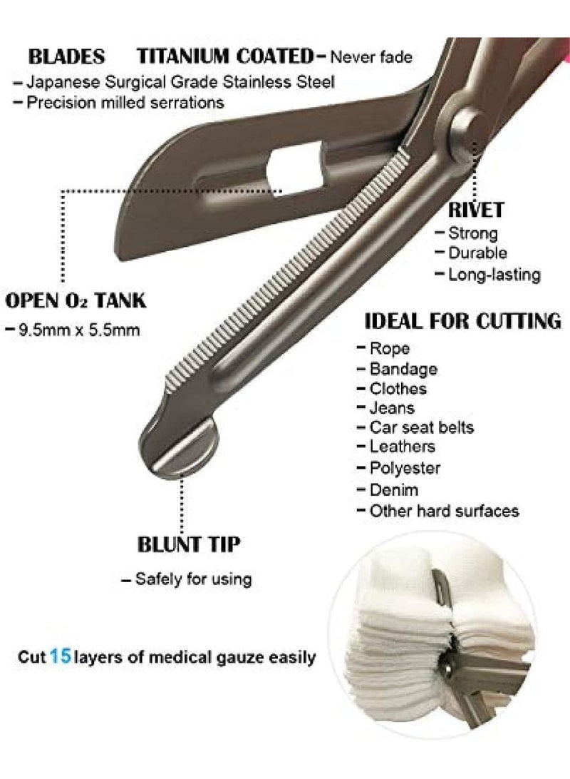 ChicAbode 2 Pack 7.5" Trauma Shears With Carabiner-Titanium Coated Bandage Scissors, Nursing Scissors With Non-Stick Blades Stainless Steel for Workers, Doctors & Nurses - Image 5