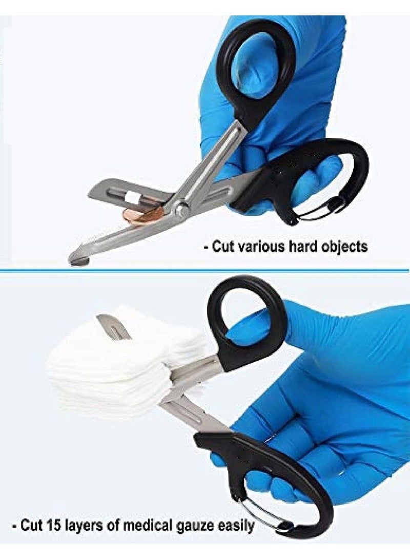 ChicAbode 2 Pack 7.5" Trauma Shears With Carabiner-Titanium Coated Bandage Scissors, Nursing Scissors With Non-Stick Blades Stainless Steel for Workers, Doctors & Nurses - Image 4