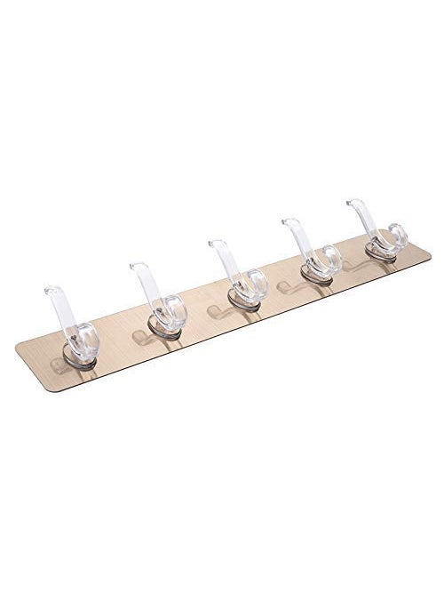 GREEYA Greeya Waterproof Adhesive Hooks for HangingHook Rack5 Hook RailCoat Hanger Wall Mount for JacketClothesHatsTowel use for BathroomHomeGarageKitchen No Drilling 1 Chrome  - Image 5