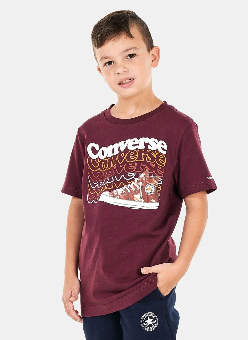 CONVERSE Kids' Wavy Logo Sneaker T-Shirt