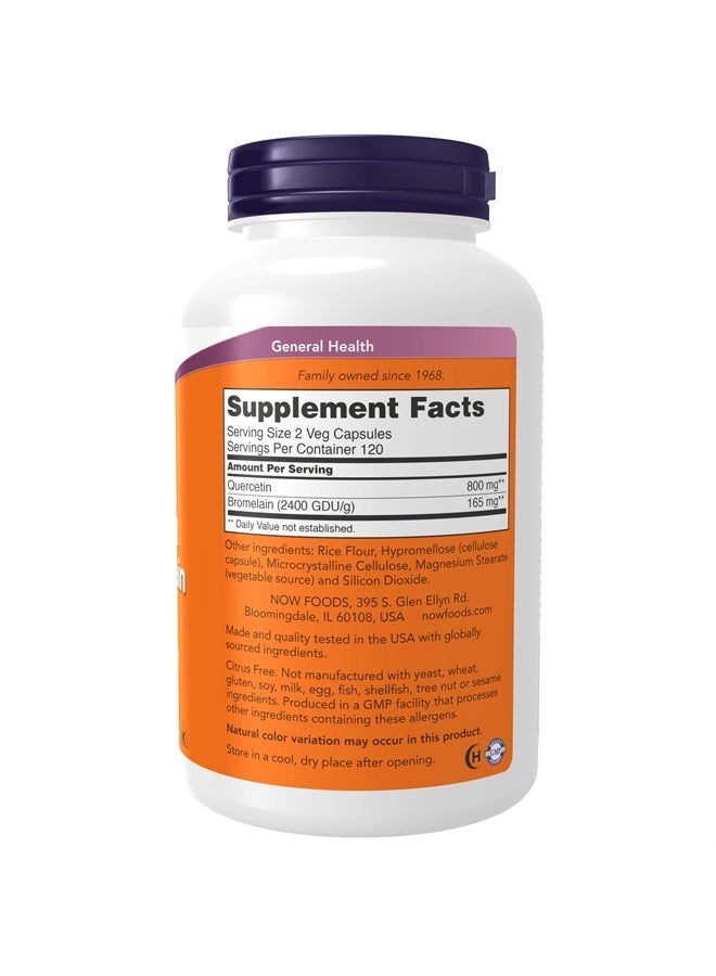 now Supplements, Quercetin with Bromelain, Balanced Immune System*, 240 Veg Capsules - Image 2