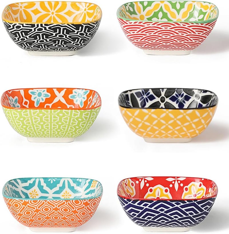 Metahom Small Dipping Bowls Ceramic Dipping Sause Dish for Soy Sauce 3 Inch Mini Little Bowl Set for Condiments Sushi Appetizers Side Dish Set of 6 - Image 1