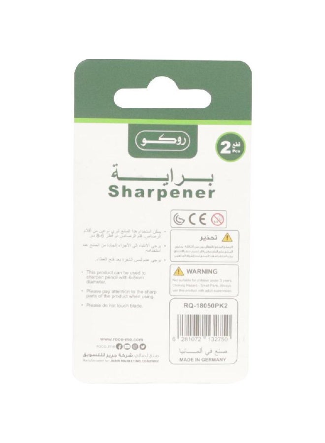 ROCO Pack of 2 Pocket Sharpeners (1 Hole-Silver) - Image 2