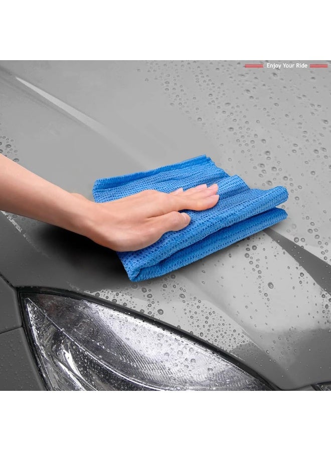 ثري دي منشفة شمواه زرقاء ثلاثية الأبعاد للتنظيف، 64×43 سم - Image 2
