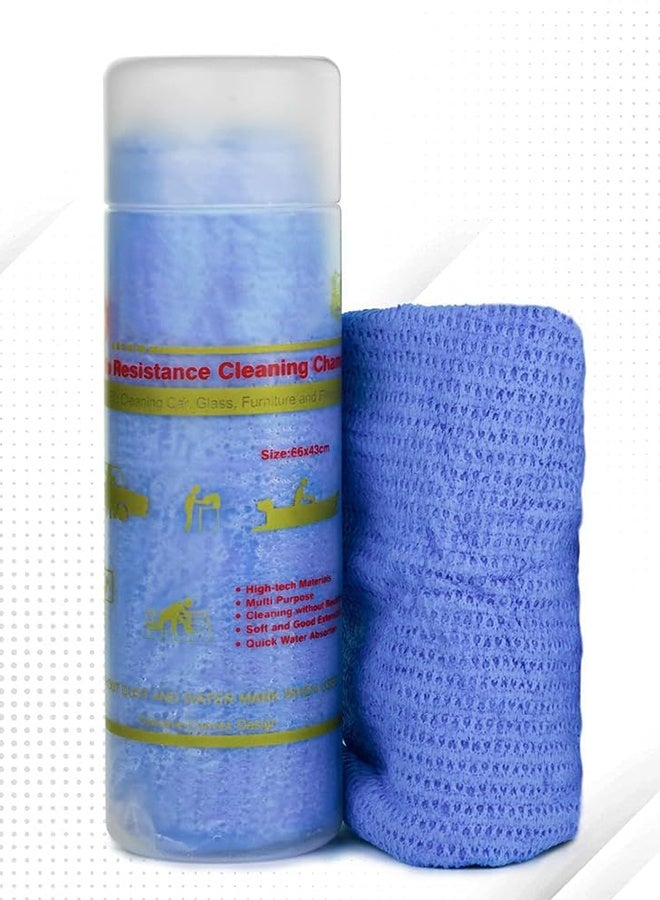 ثري دي منشفة شمواه زرقاء ثلاثية الأبعاد للتنظيف، 64×43 سم - Image 1