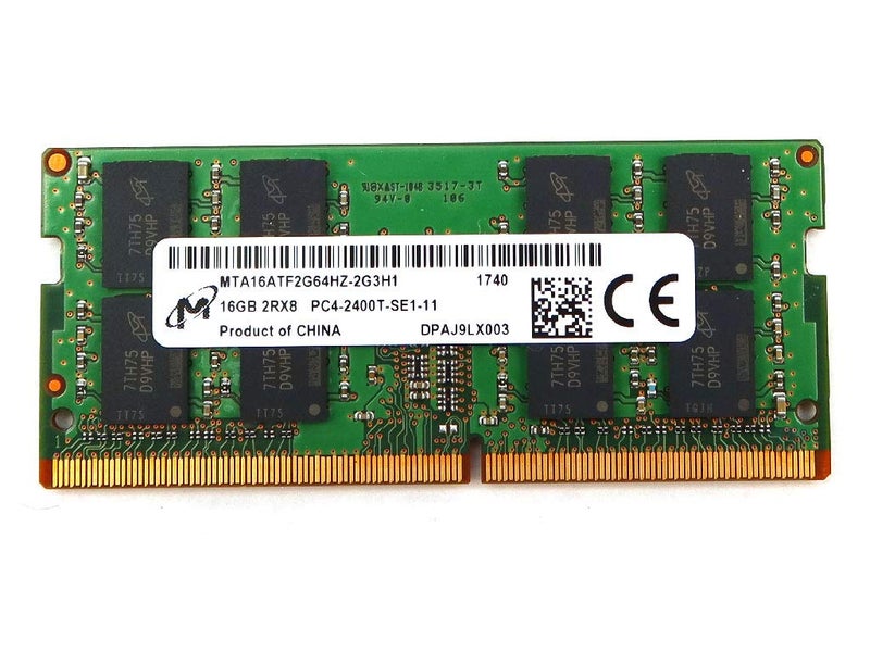 MICRON 16GB SO-DIMM DDR4 Dual 2RX8 PC4-19200 2400MHZ Memory MTA16ATF2G64HZ-2G3H1