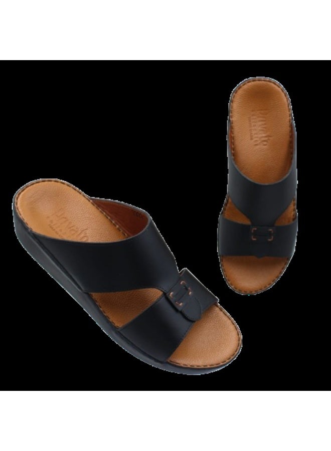 HRT WALL The "Desert Stroller" - Black Comfort Sandals (Size 46)