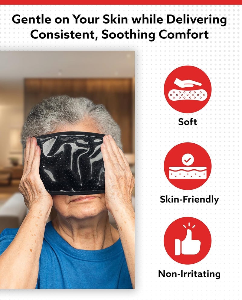 Alpi Rectangle Plush Gel Bead Ice Pack  2 Pack Reusable Ice Packs with Beads for Hot  Cold Therapy  Soft Plush Comfort for Muscle Aches  Relaxation Black - Image 5