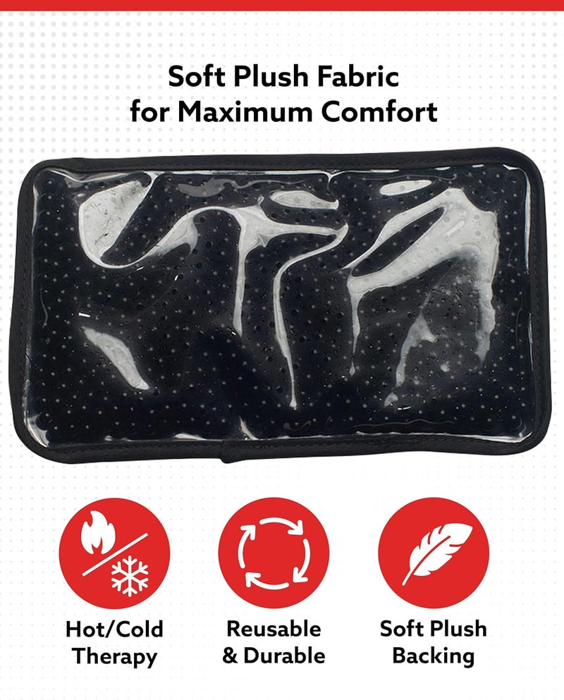 Alpi Rectangle Plush Gel Bead Ice Pack  2 Pack Reusable Ice Packs with Beads for Hot  Cold Therapy  Soft Plush Comfort for Muscle Aches  Relaxation Black - Image 3