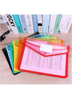 erorex A4 Plastic Wallets 5 Pcs Popper Wallet Plastic Document Folder Premium Pockets Files Envelope For School Office Home With Snap Closure Large Capacity  - Image 3