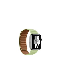 Magnetic Compatible with Apple Watch 45mm 44mm 42mm  Sport Adjustable Leather Strap with Magnetic Closure System for iWatch Series 8/7/SE/6/5/4/3/2/1 (Light Green)