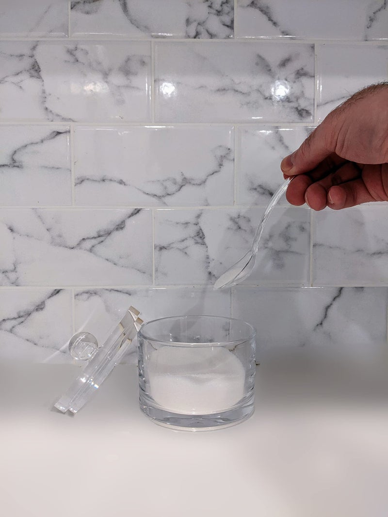 J&M DESIGN Clear Acrylic Sugar Bowl With Lid And Spoon For Coffee Bar Accessories, Cereal Bowls, Tea, Kitchen Countertop Canisters & Baking - 8 oz Container Jar Dispenser Holder - Dishwasher Safe - Image 4