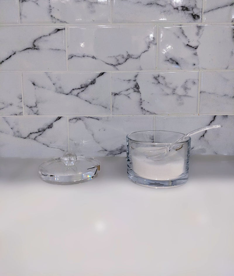 J&M DESIGN Clear Acrylic Sugar Bowl With Lid And Spoon For Coffee Bar Accessories, Cereal Bowls, Tea, Kitchen Countertop Canisters & Baking - 8 oz Container Jar Dispenser Holder - Dishwasher Safe - Image 5