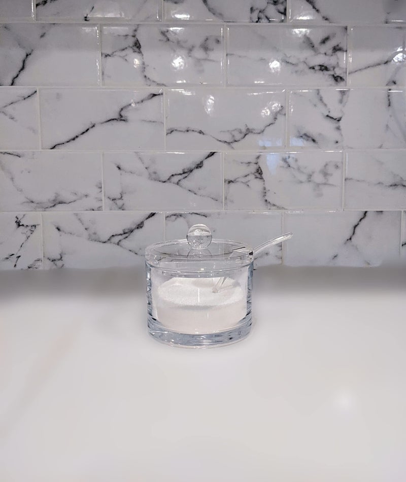 J&M DESIGN Clear Acrylic Sugar Bowl With Lid And Spoon For Coffee Bar Accessories, Cereal Bowls, Tea, Kitchen Countertop Canisters & Baking - 8 oz Container Jar Dispenser Holder - Dishwasher Safe - Image 3