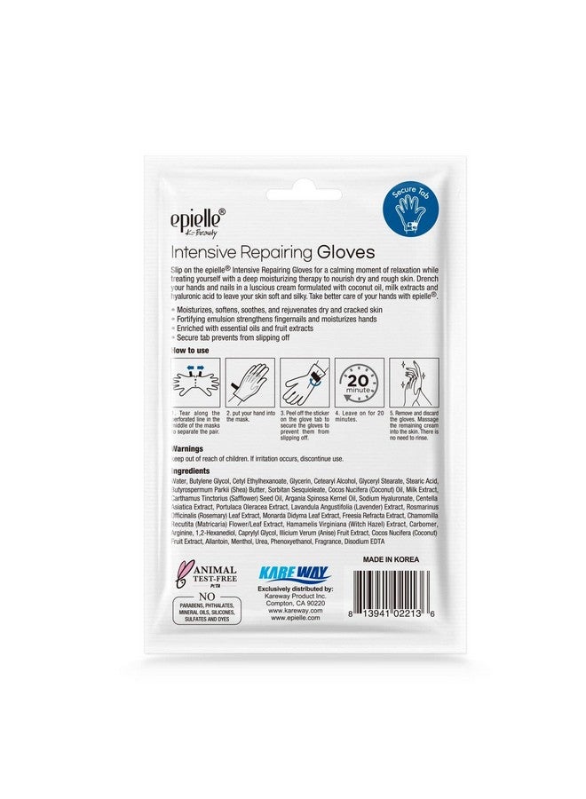 Epielle Intensive Repairing Gloves for Dry and Cracked Hands - 6 Pack | Coconut Oil, Milk Extract, Hyaluronic Acid | Beauty and Skincare Gifts - Image 3