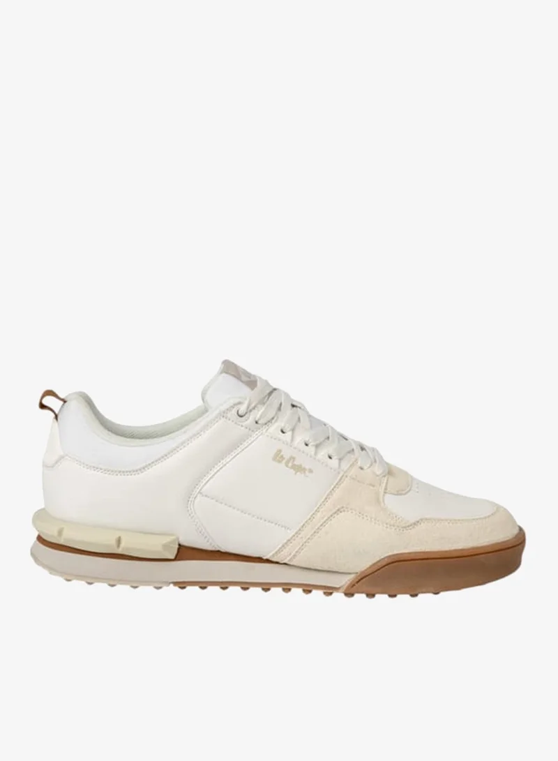 Mens Panelled Sneakers With Lace-Up Closure