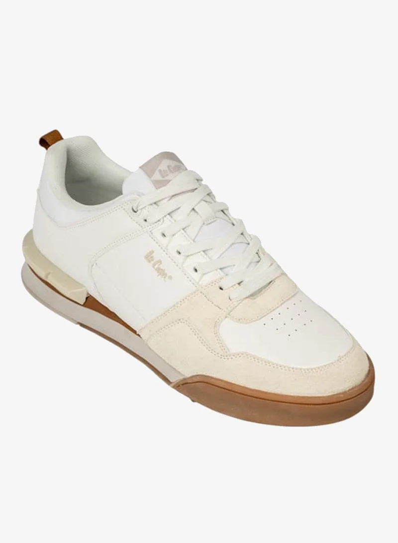Mens Panelled Sneakers With Lace-Up Closure