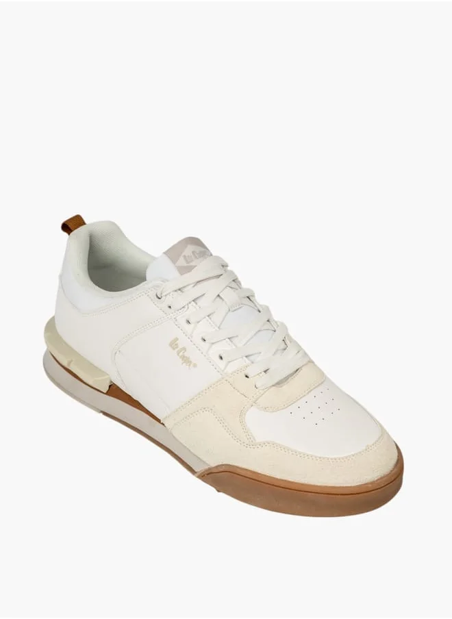 لي كوبر Mens Panelled Sneakers With Lace-Up Closure