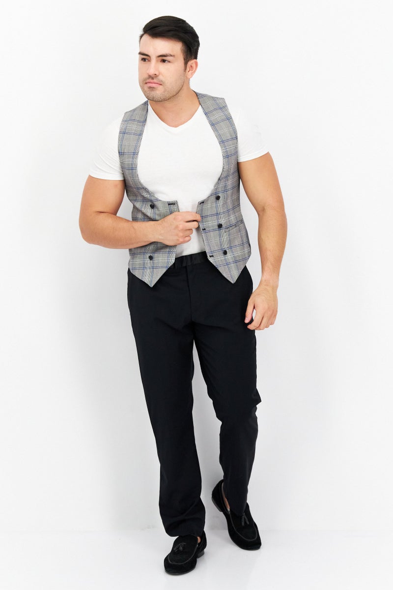 Twisted Tailor سترة مربعة للرجال بقصة عادية، رمادي/أزرق - Image 2