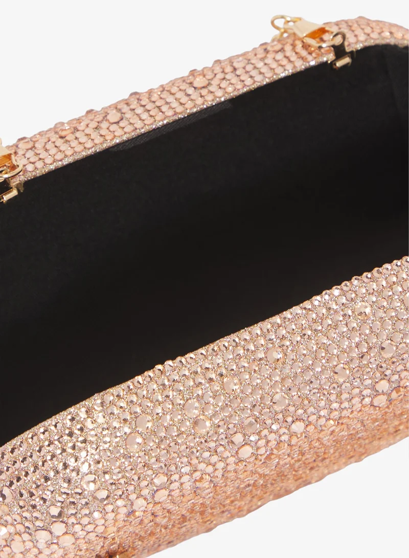 Ella Limited Edition Shimmer Metallic Clutch With Gold Accent Statement
